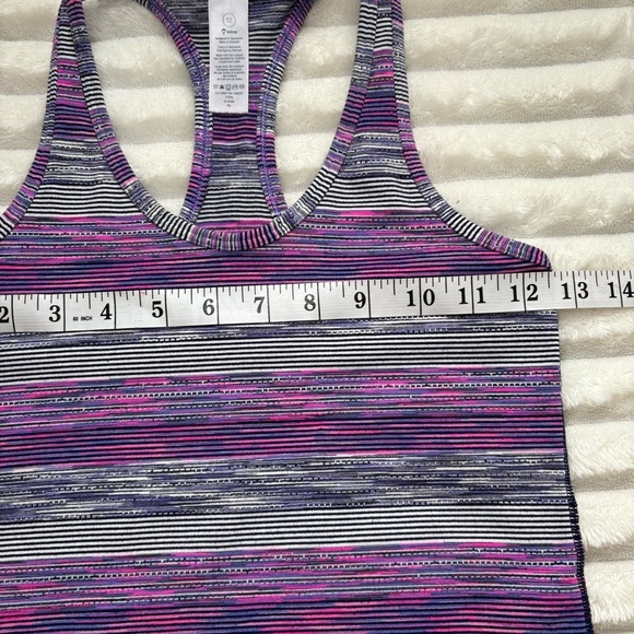 5/20$ Ivivva Fitted Sleeveless Racerback Tank Top Pink Stripes Girls Size 12 - Picture 6 of 6